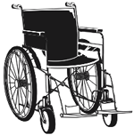 A used wheelchair serves as an excellent prop, as well as a convenient vehicle for carrying your equipment.